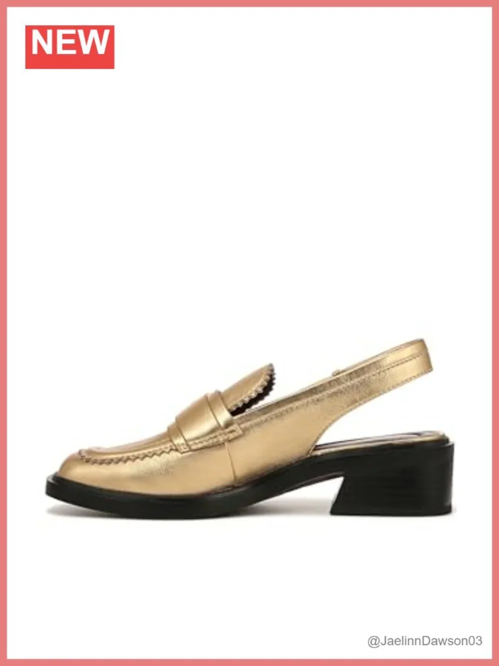 Women's Slingback Loafers with Square Toe and Block Heel